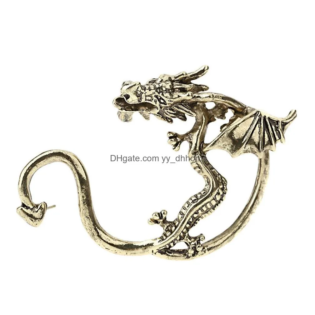 vintage gothic personalized dragon ear cuff for women punk retro clip on earrings fashion jewelry gift in bulk