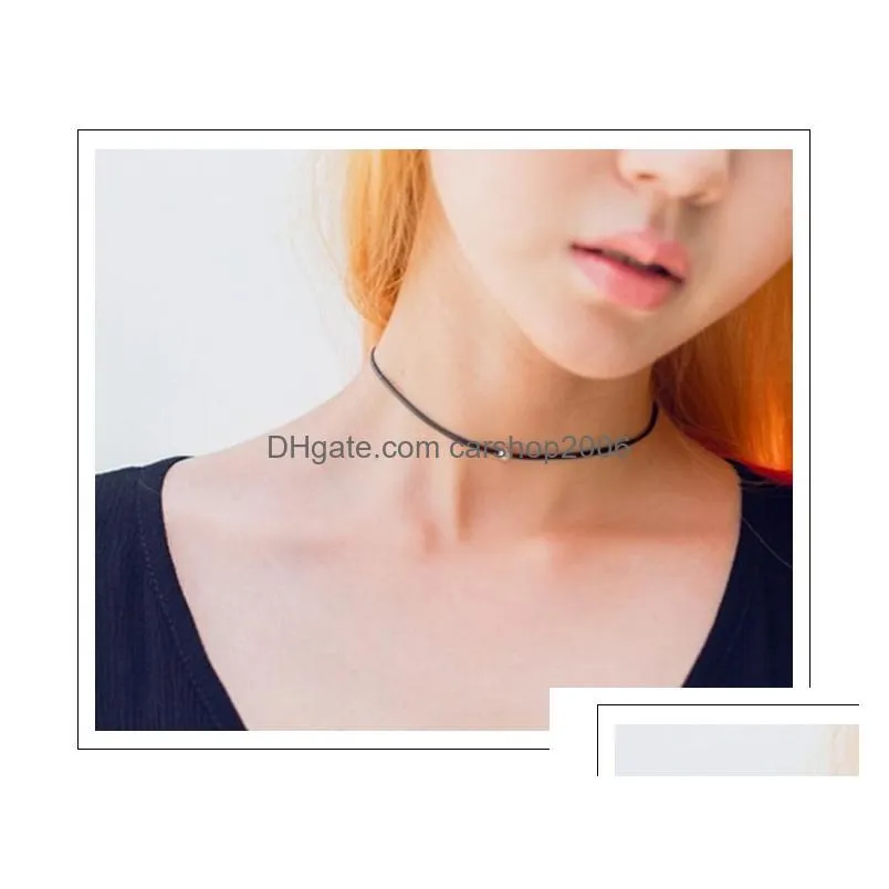 wholesale black rope chokers necklace fashion women simple statement necklaces choker for ladies accessories chokers jewelry