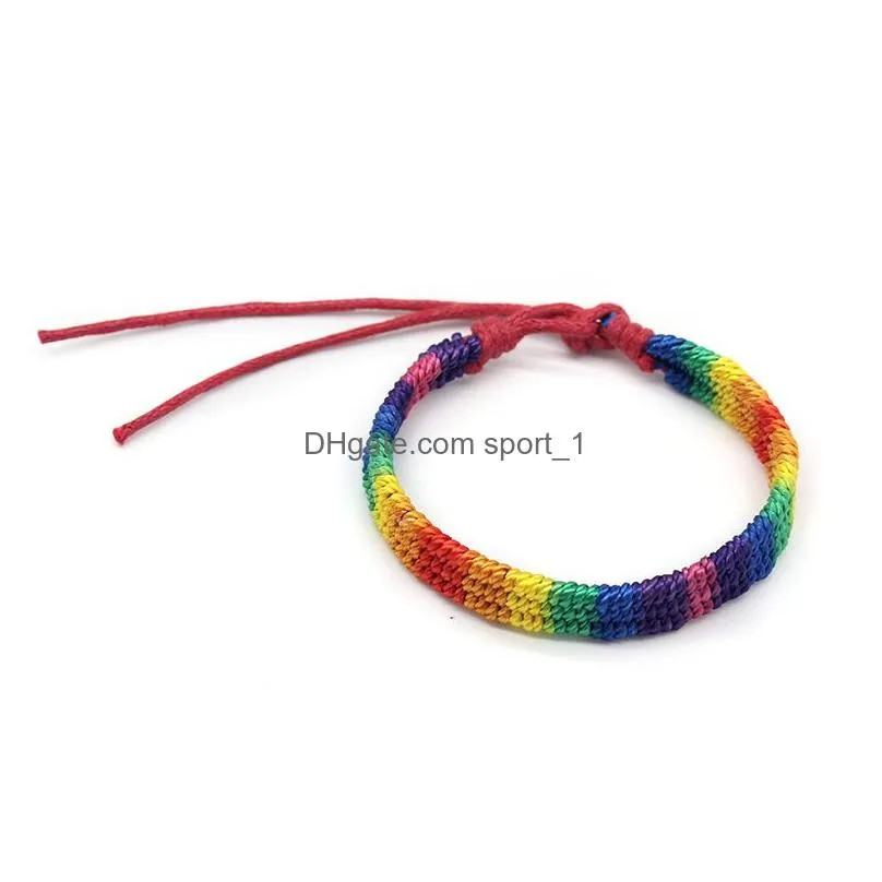 rainbow lgbt pride charm bracelet handmade braided friendship string bracelet for gay lesbian lgbtq wristband jewelry