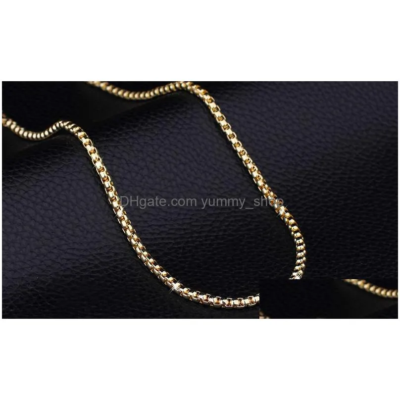 18k gold plated box chains and 925 sterling silver choker necklaces for women men s fashion jewelry 16 18 20 22 24 inches