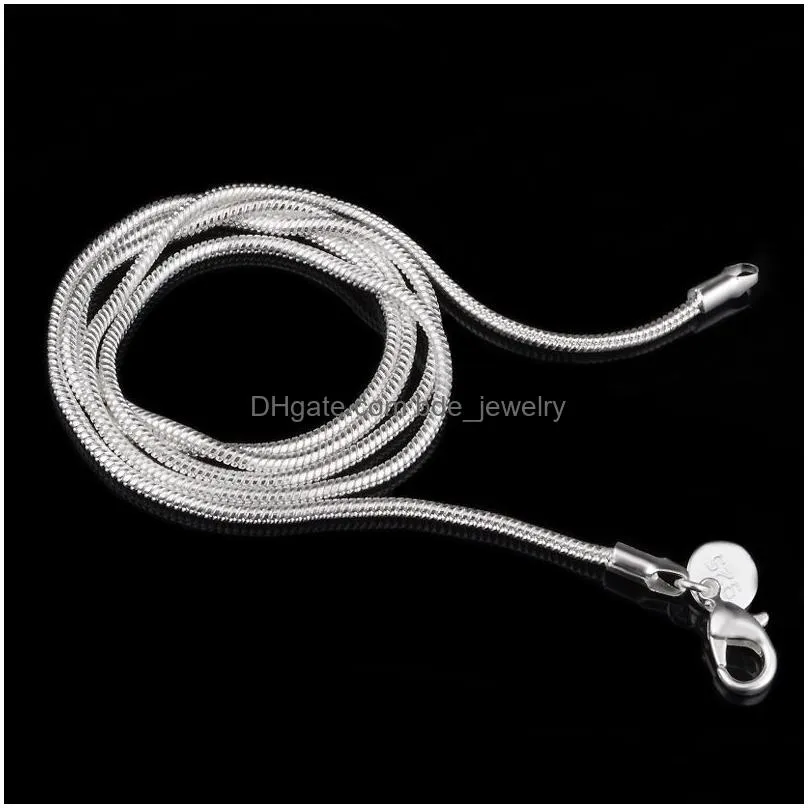 2mm 925 sterling silver smooth snake chains 16 18 20 22 24 inches choker necklace for women men s fashion jewelry in bulk