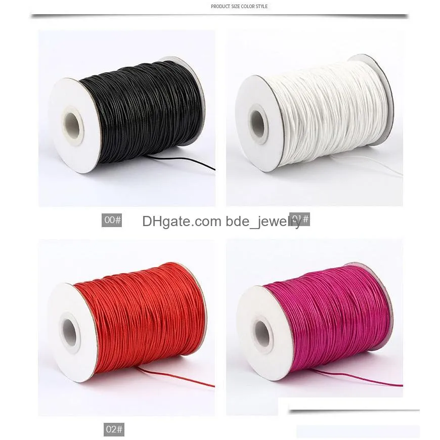 20 colors 1mm 200yards/volume waxed wire cotton cords for wax jewelry making diy bead string bracelet sewing leather necklace findings