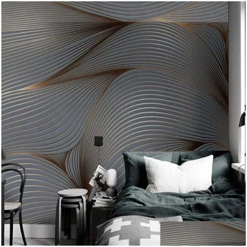 3d mural wallpaper geometric abstract lines living room bedroom background wall decoration waterproof antifouling wallpapers