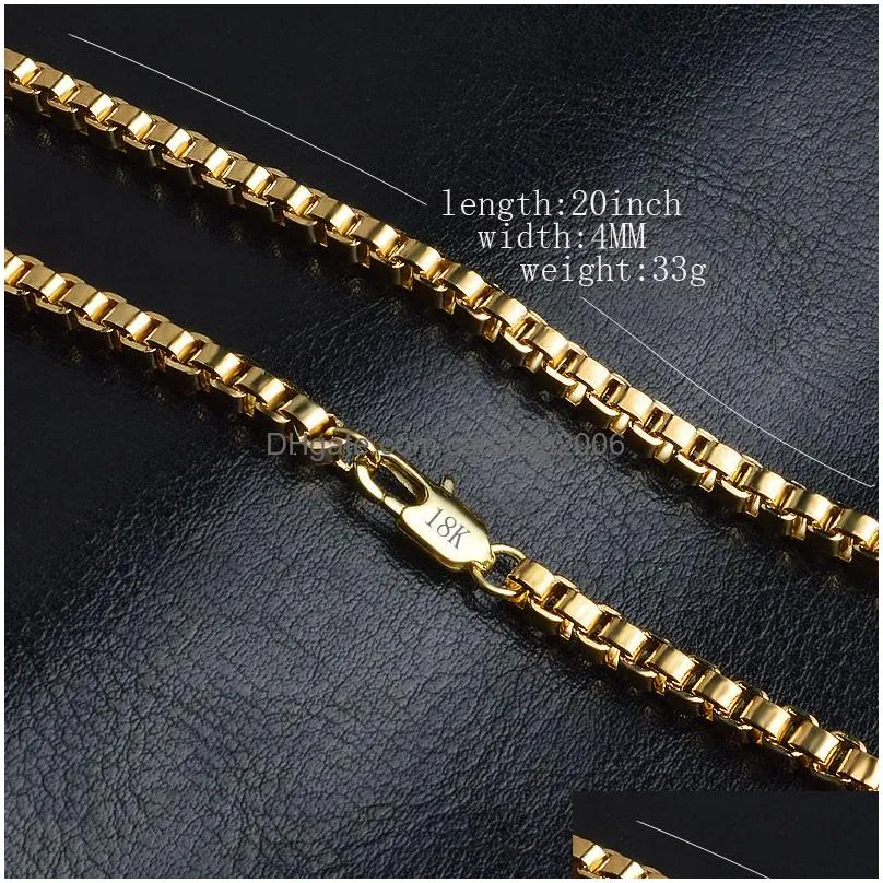 8 styles hip hop 18k gold plated chains necklaces mens cuban box snake twisted choker 20inch necklace for women fashion jewelry gift