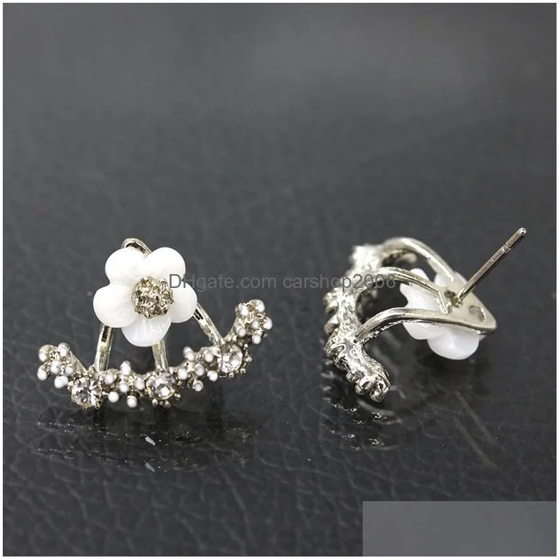 korean women anti allergic stud earrings gold silver rose gold daisy flower ear nai earring for ladies fashion jewelry gift