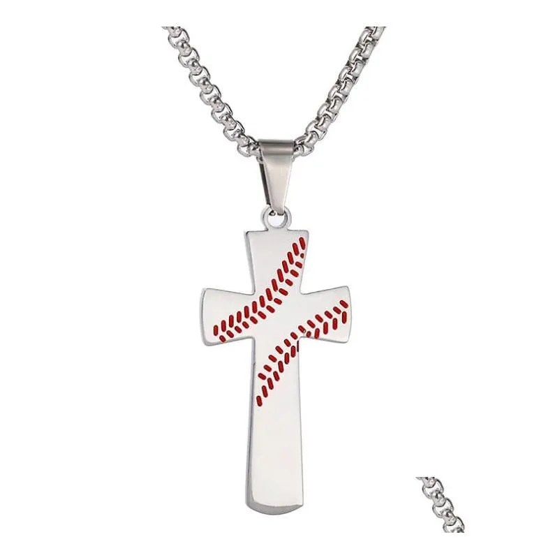 2020 baseball bat cross pendant necklace stainless steel original bat cross