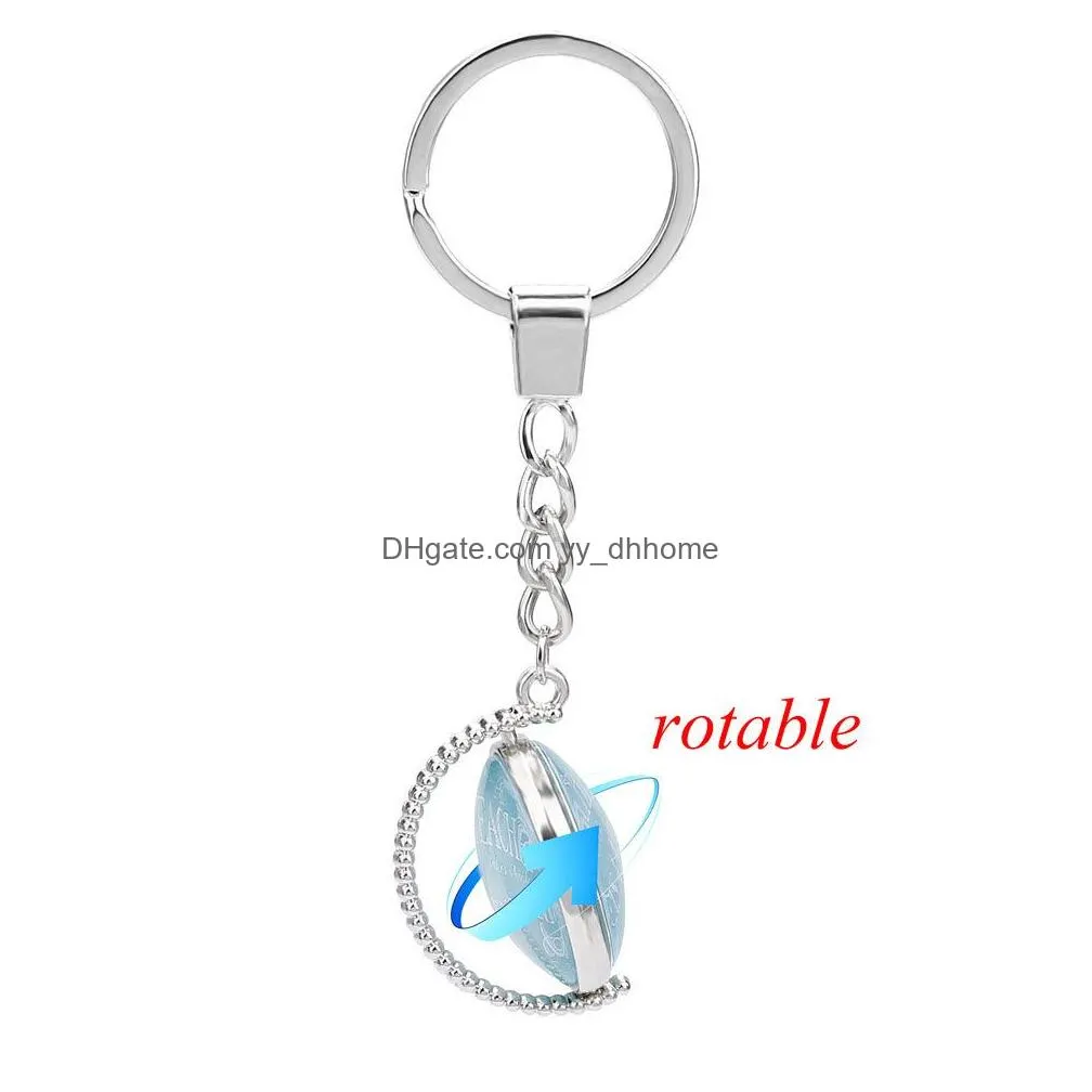 2019 christmas glass cabochon double sides keychains reindeer tree santa claus bell snowman pendant rotable key chain jewelry