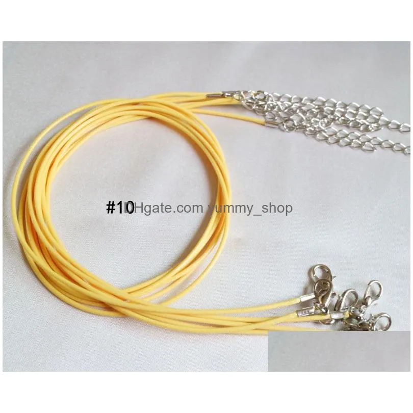 10 color wax leather beading necklace cord string snake rope wire extender chain lobster clasp fashion diy jewelry findings in bulk