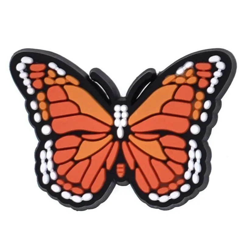 wholesale insect colorful butterflys jibbitz for clog pvc shoe charms buckles fashion accessories soft rubber pvc