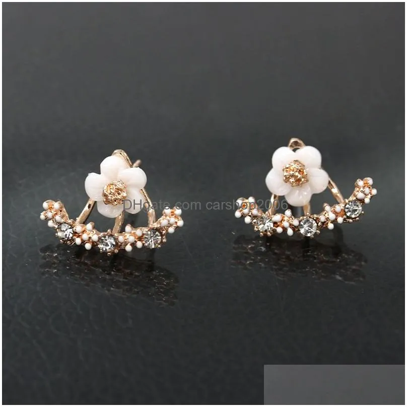 korean women anti allergic stud earrings gold silver rose gold daisy flower ear nai earring for ladies fashion jewelry gift