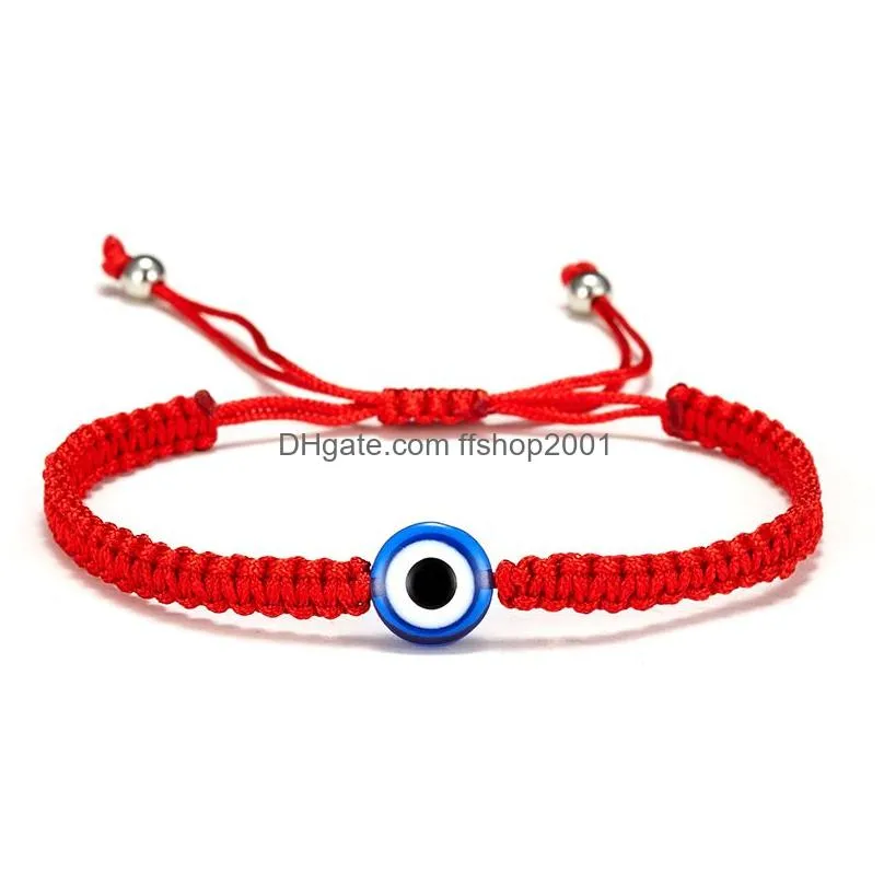 2020 blue evil eye bracelets red black rope chains for women men hamsa hand charm braided string bangle fashion jewelry gift