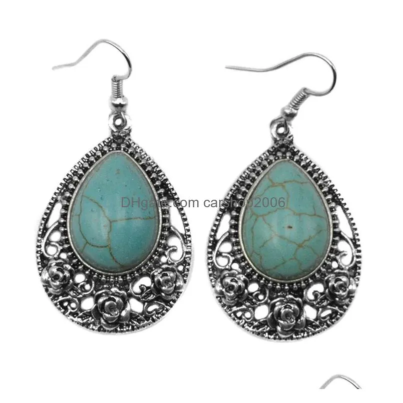 30 styles bohemian turquoise dangle earrings flower owl elephant turtle  butterfly chandelier earrings for women fashion