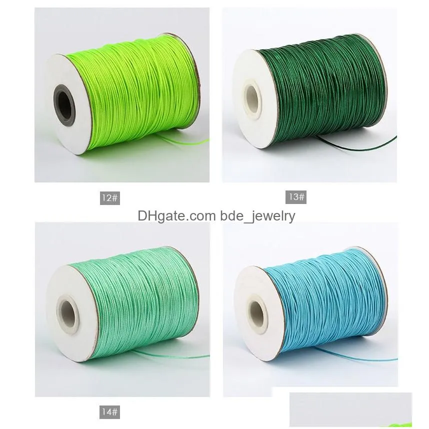 20 colors 1mm 200yards/volume waxed wire cotton cords for wax jewelry making diy bead string bracelet sewing leather necklace findings