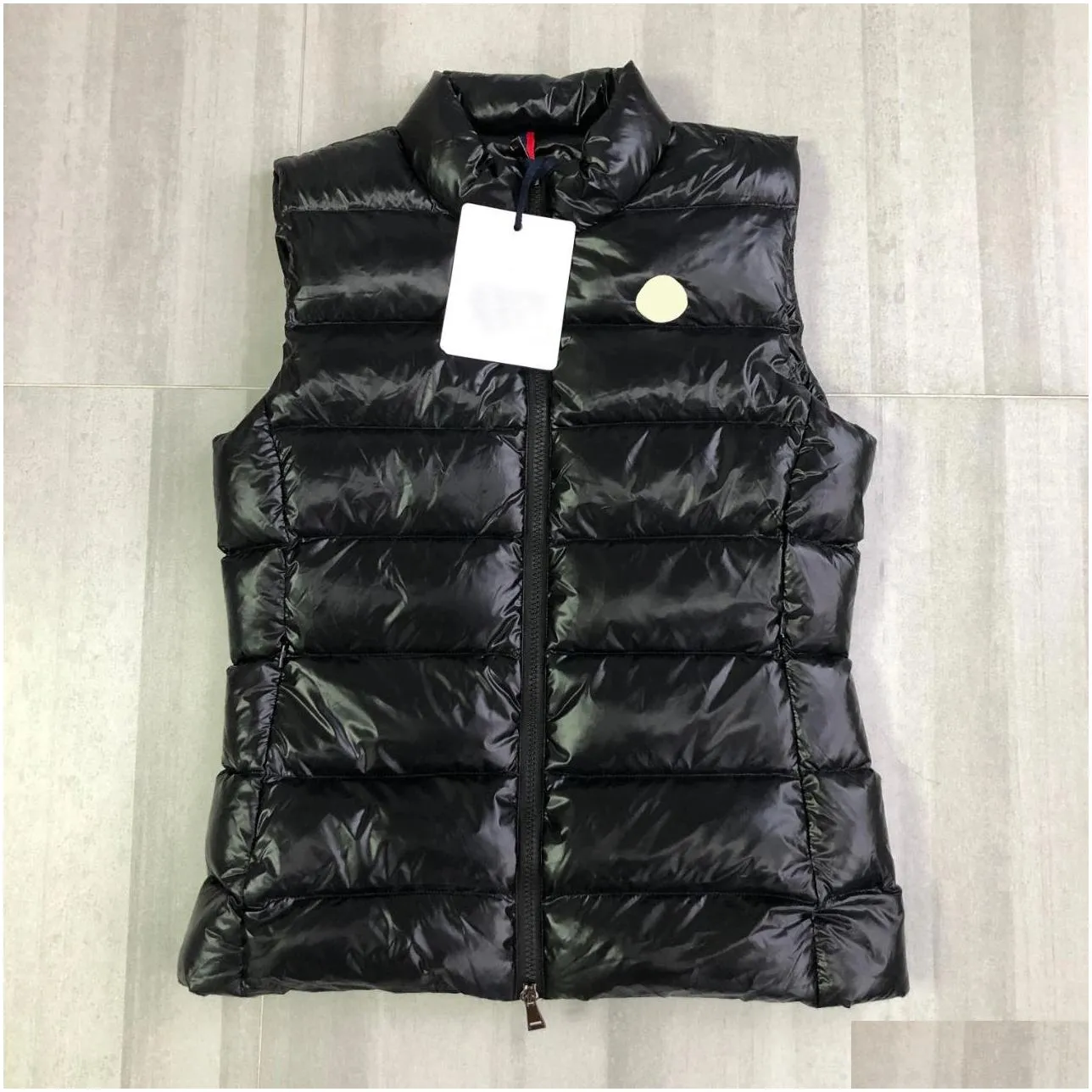 womens down vest jackets french designer brand sleeveless lady vest luxury embroidery badge outerwear coats size s/m/l/xl
