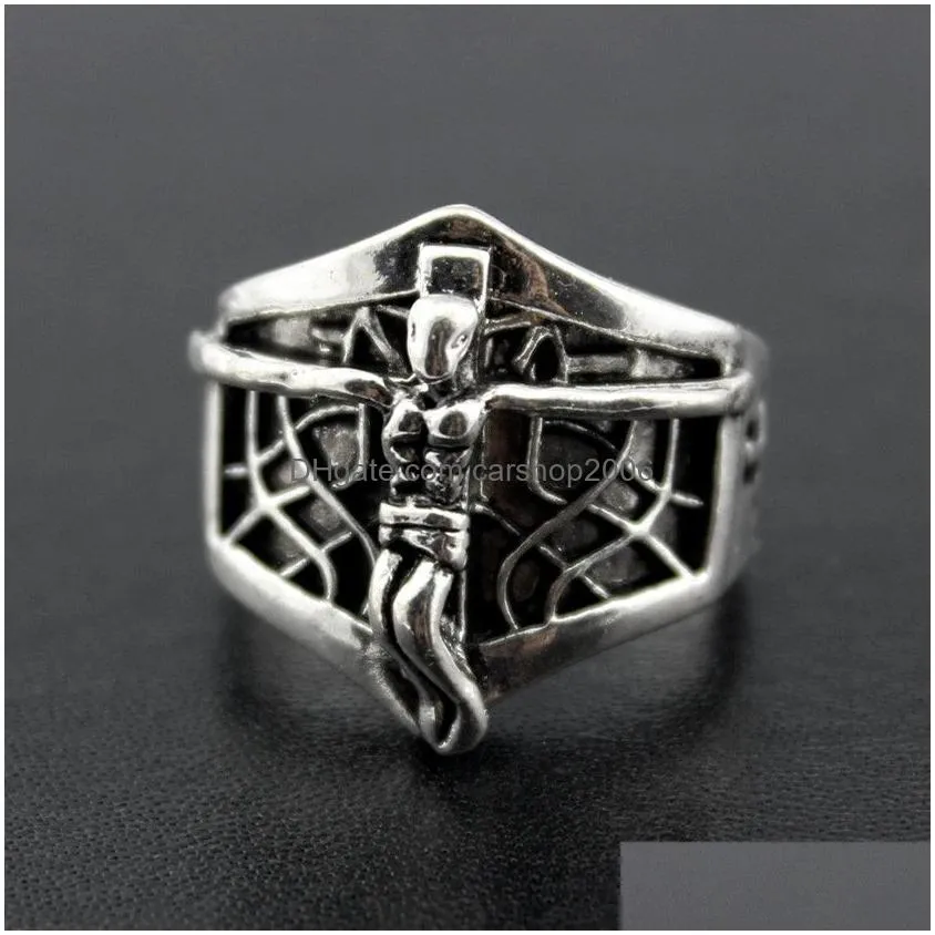 2017 gothic skull carved biker rings mens anti-silver retro punk rings for men s fashion jewelry mixed styles bulk lots 