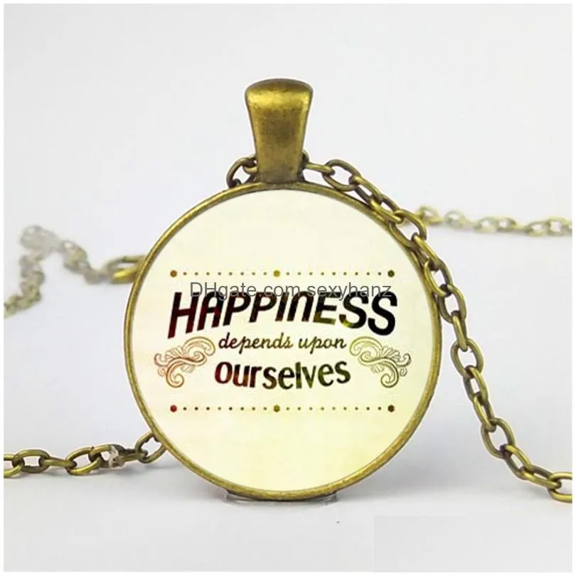  inspirational word pendant necklaces round glass letter moonstone charm chain for women men s fashion luxury jewelry gift