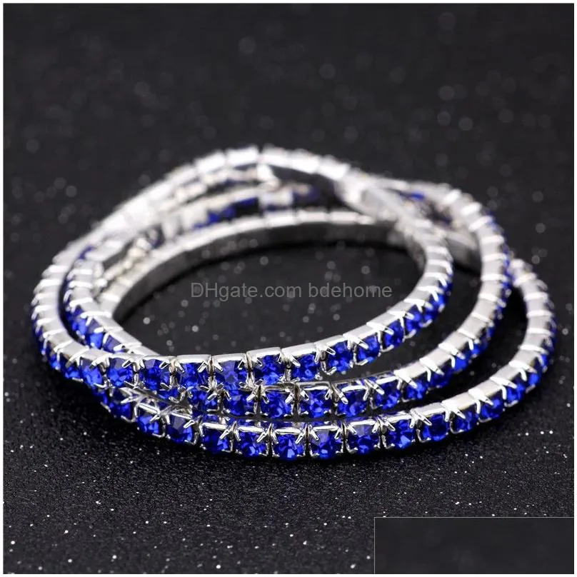 korean 3.5mm one row rhinestones stretch bracelets crystal iced out tennis bangle bracelet for women ladies fashion jewelry in bulk