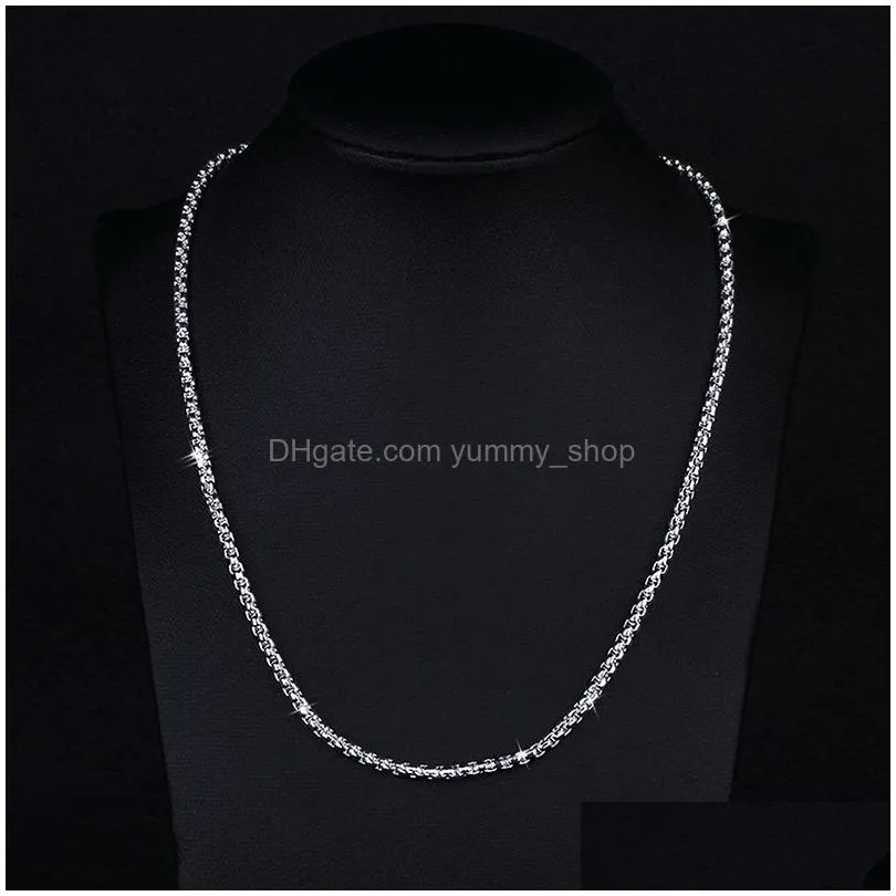 18k gold plated box chains and 925 sterling silver choker necklaces for women men s fashion jewelry 16 18 20 22 24 inches