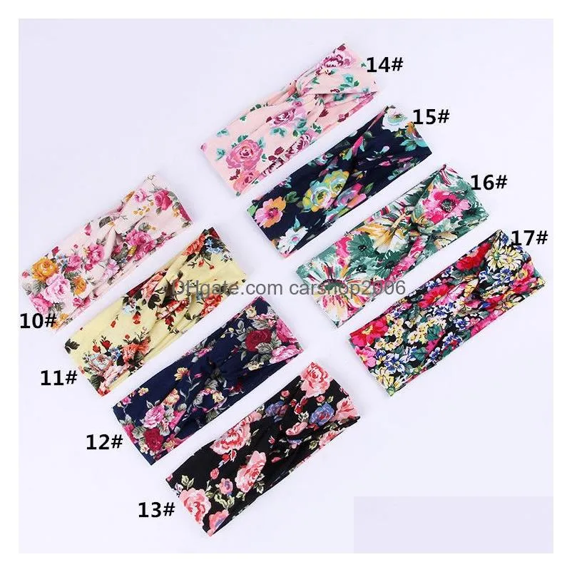 women twist turban floral designer prints headband stretch sport yoga hairbands for girls headwrap bandana hair accessories jewelry