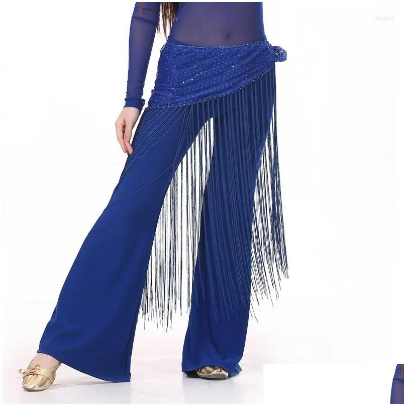 stage wear women belly dance sequin tribal tassel hip scarf bellydance triangle wrap belt skirt fringes 10colors