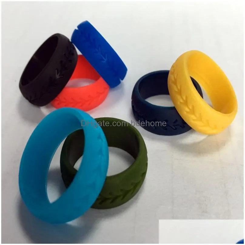 7 colors/lot silicone sports rings uni personalized softball finger rings for women men wedding engagement fashion jewelry gift