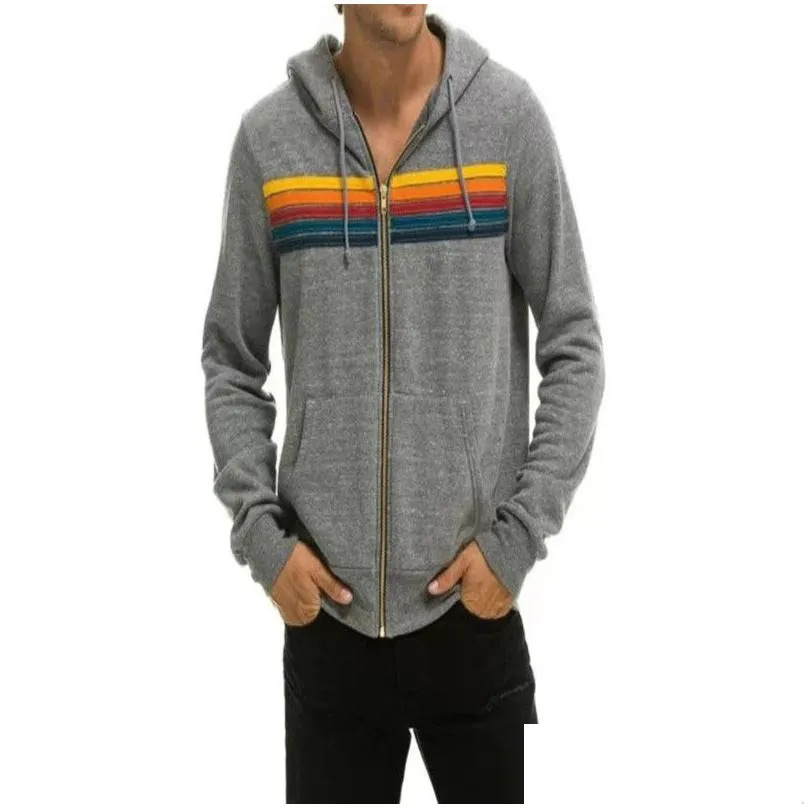 grey hoodie clothing mens designer hoodies full zip hoodie man hooded hoddie sweatshirts rainbow stripe long sleeve woman sweat shirt hoodys for women with