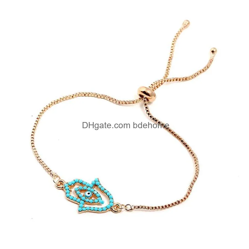 new turkey crystal blue evil eye bracelets for women good luck elephant hamsa hand of fatima love charm adjustable bracelets jewelry