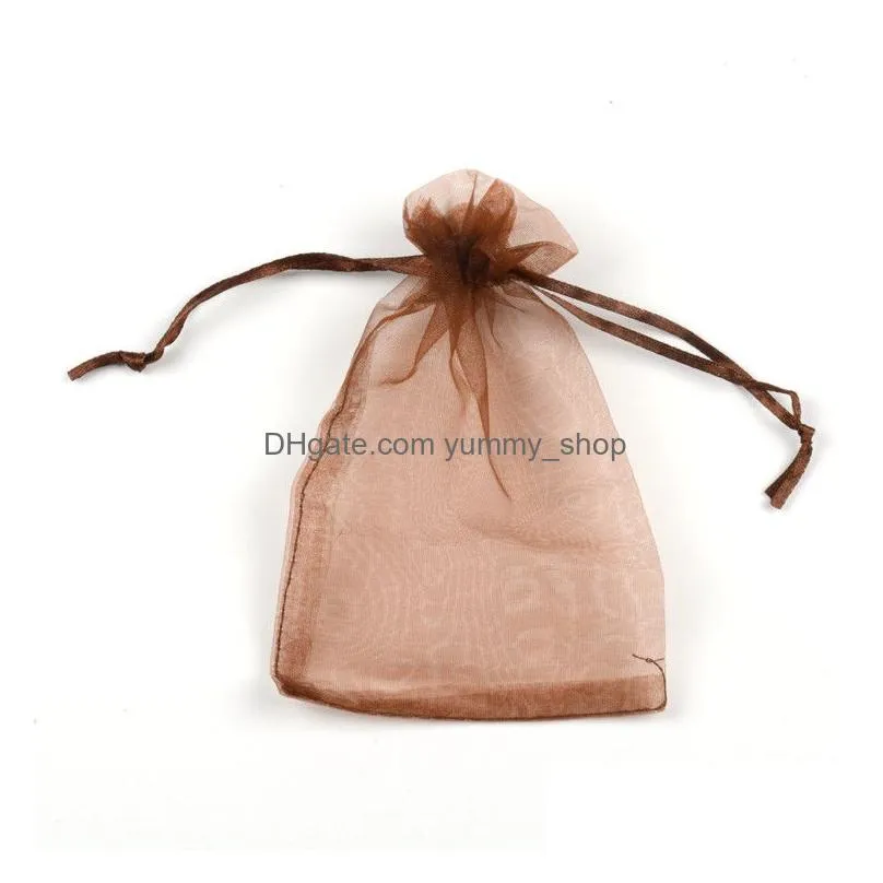 bulk 5 size mixed organza jewelry bags fashion wedding party xmas gift packaging pouches with drawstring wholesale