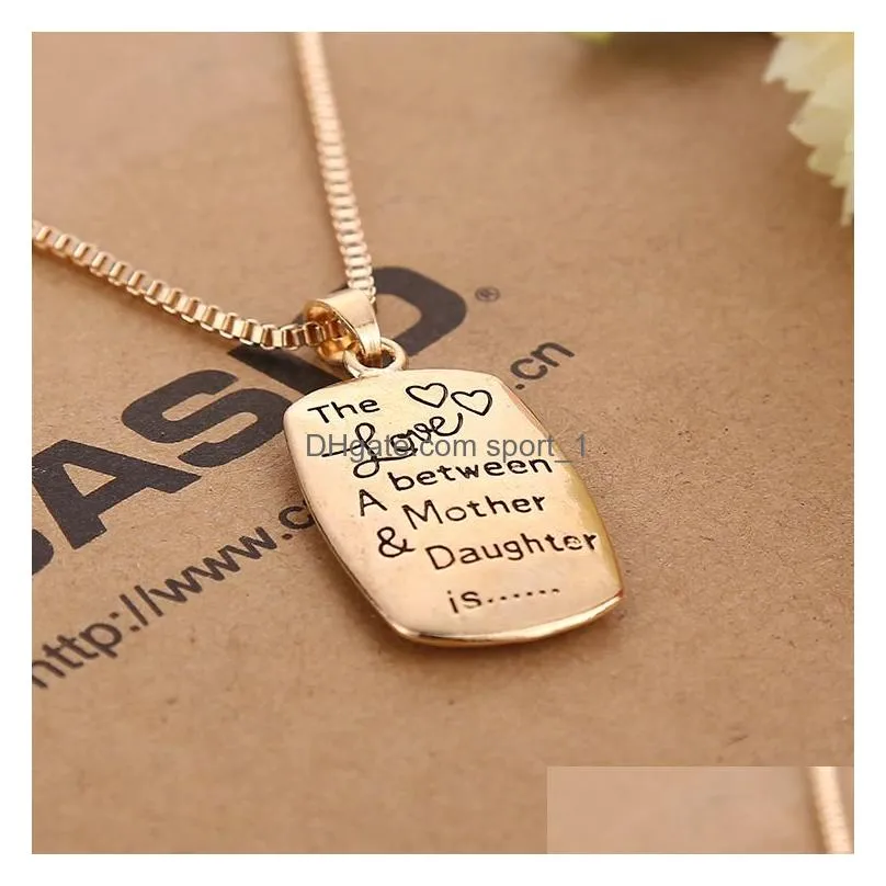  arrival the love between a mother daughter is letters pendant necklaces for women family fashion jewelry