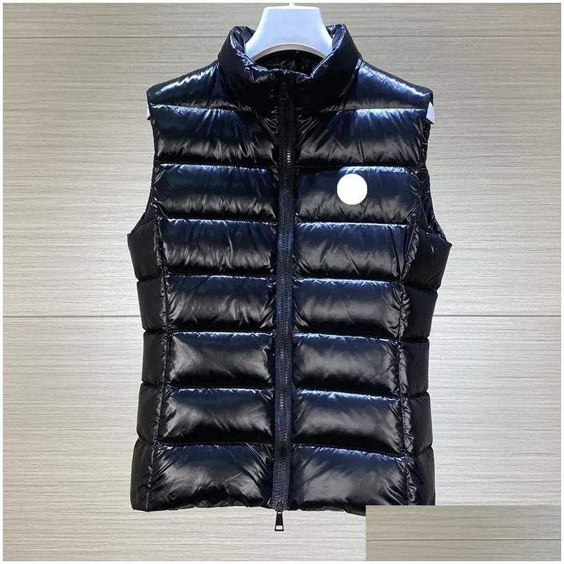 womens down vest jackets french designer brand sleeveless lady vest luxury embroidery badge outerwear coats size s/m/l/xl