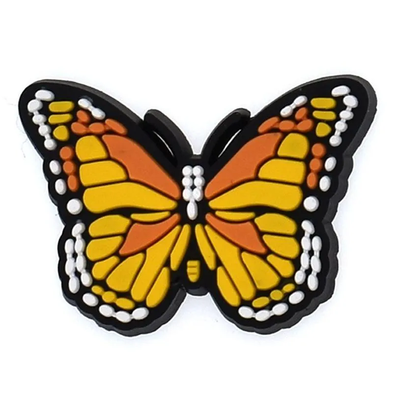 wholesale insect colorful butterflys jibbitz for clog pvc shoe charms buckles fashion accessories soft rubber pvc