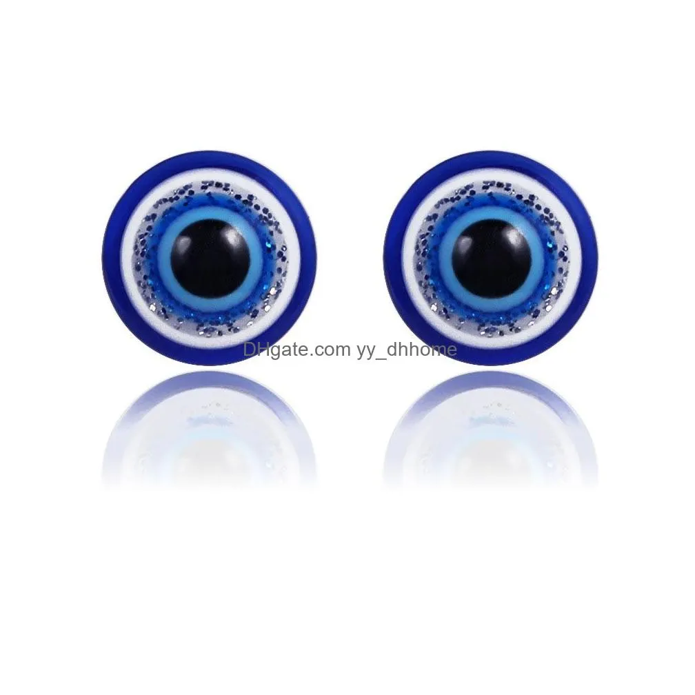 6-12mm blue evil eye stainless steel magnetic stud clip on earrings for men women punk hypoallergenic no pierced turkey ear cuff