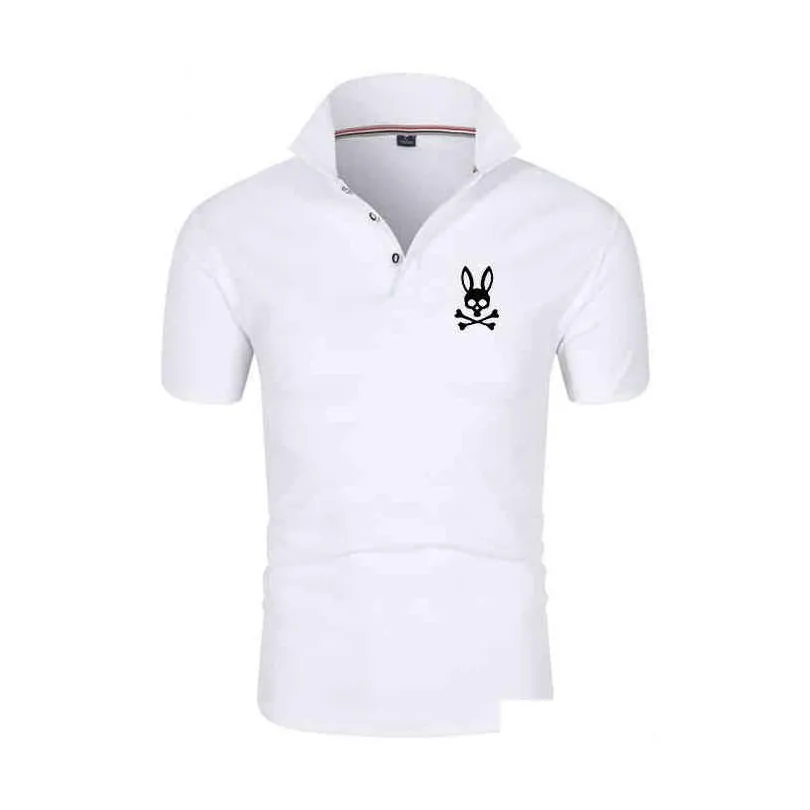 2022 summer brand men casual polo shirts men short sleeve t-shirt fashion slim solid h1203