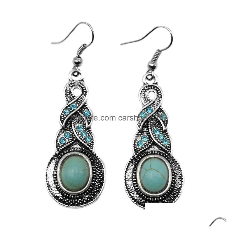 30 styles bohemian turquoise dangle earrings flower owl elephant turtle  butterfly chandelier earrings for women fashion