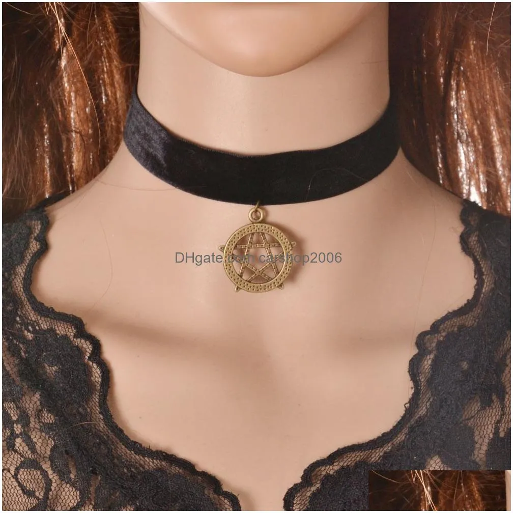  selling gothic style vintage fashion leather cashmere necklace statement choker necklace for women simple chokers wedding necklace