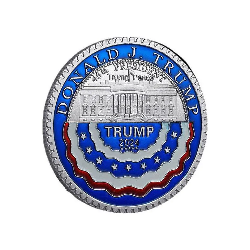2024 donald trump coin president term commemorative craft keep america great metal badge
