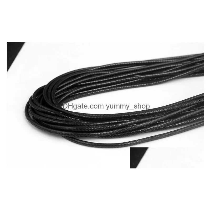 black wax leather snake necklace 45cm 60cm cord string rope wire extender chain with lobster clasp diy fashion jewelry component in