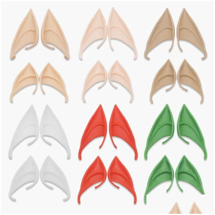 angel elf ears halloween costume masquerade party latex soft pointed prosthetic false ears fake pig nose cosplay accessories 1pair