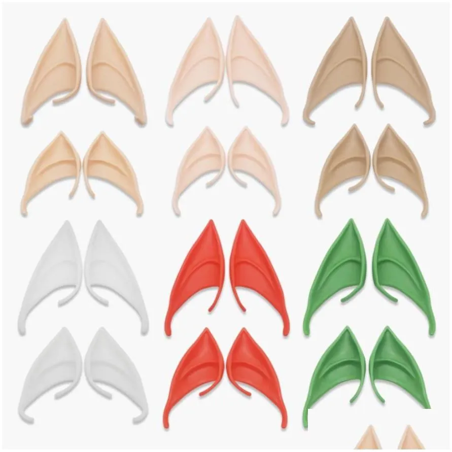  angel elf ears halloween costume masquerade party latex soft pointed prosthetic false ears fake pig nose cosplay accessories 1pair