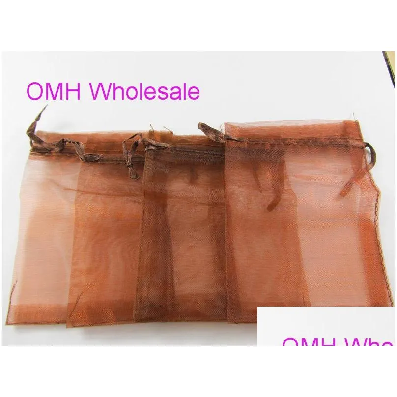 omh wholesale100pcs 7x9cm 25 color mixed nice chinese voile christmas / wedding gift bag organza bags jewlery gift pouch bz04