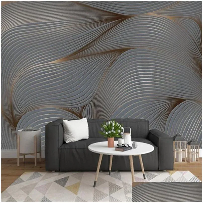 3d mural wallpaper geometric abstract lines living room bedroom background wall decoration waterproof antifouling wallpapers