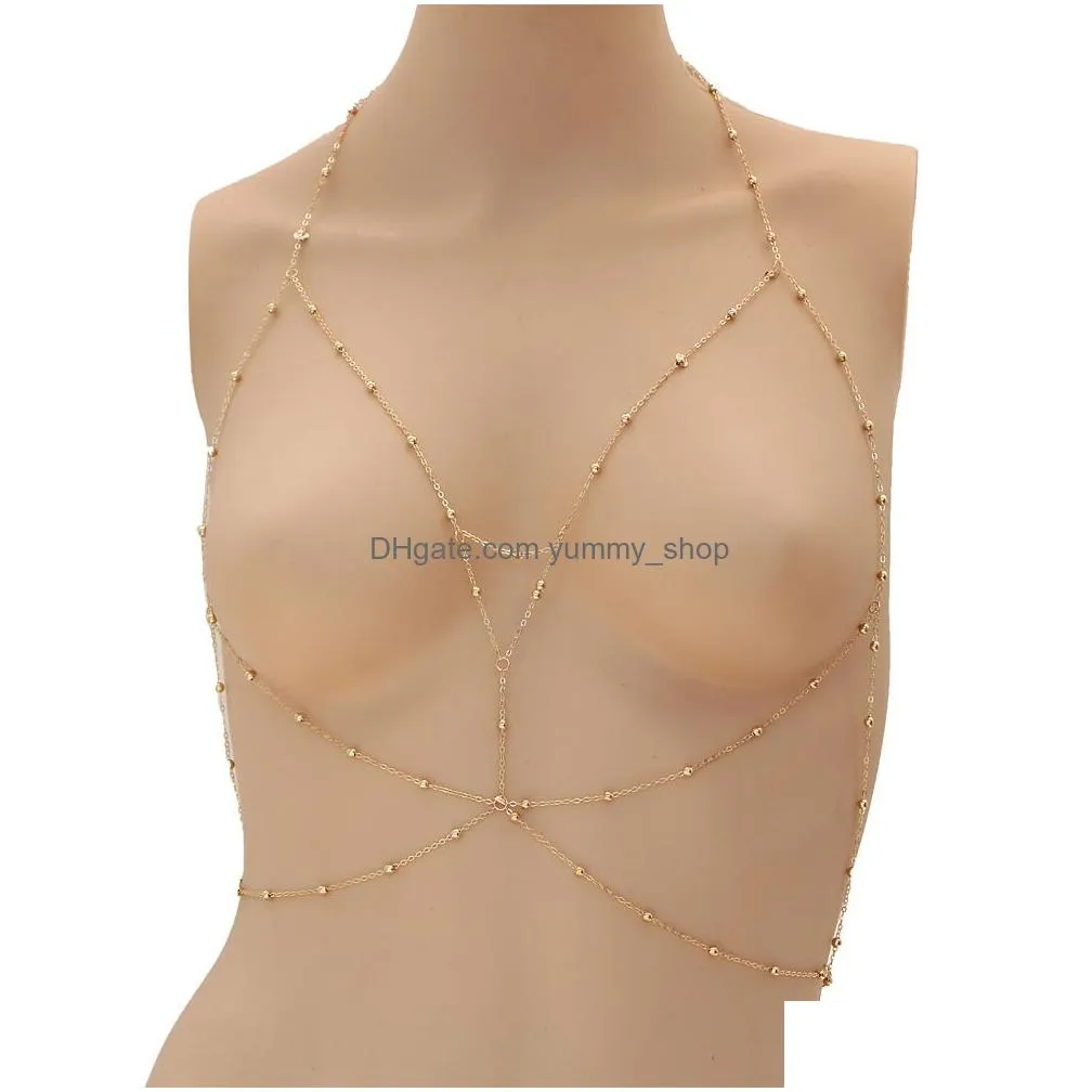 2018 sexy body bra chain women gold silver chest waist belly chains for female fashion beach bodychain jewelry