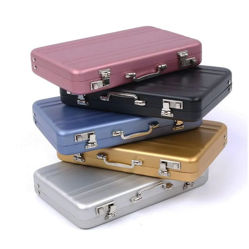 creative mini briefcase business card files id storage rack holders password credit case box wholesale