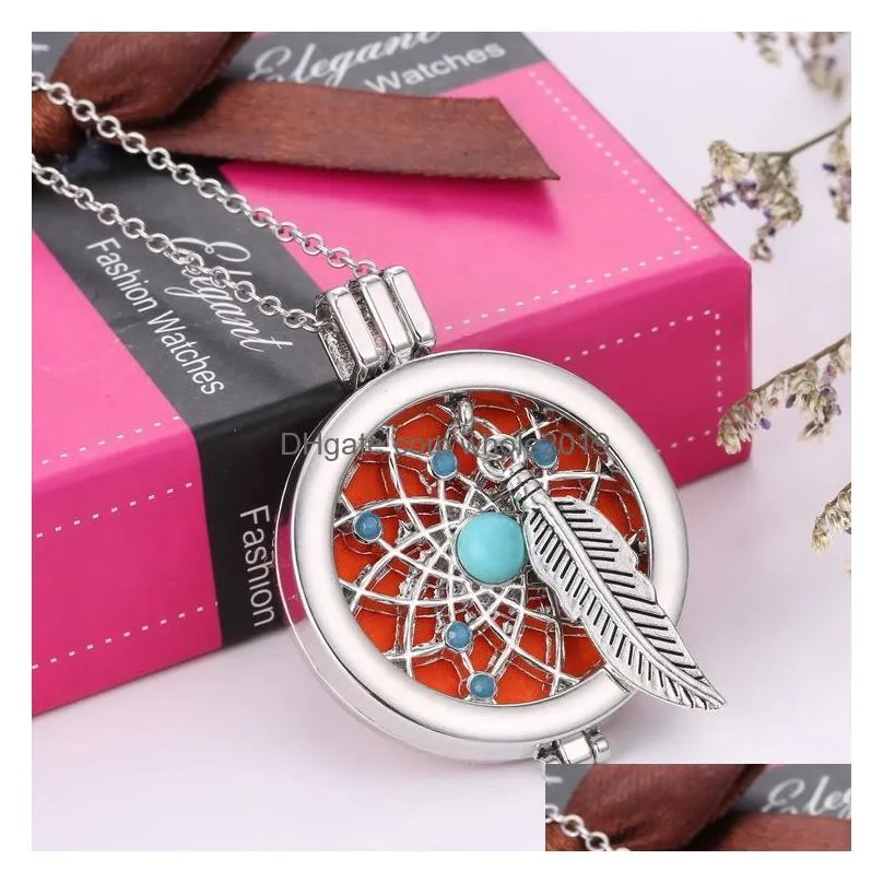 high quality aromatherapy opening floating lockets pendant necklace diamond-encrusted essential oil diffuser necklace for women