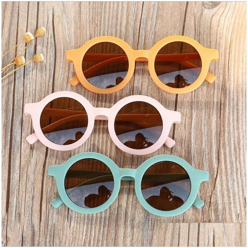kids sunglasses retro round frame sun glasses girls eyeglasses uv400 beach children eyewear fashion gifts 8 colors bt6500