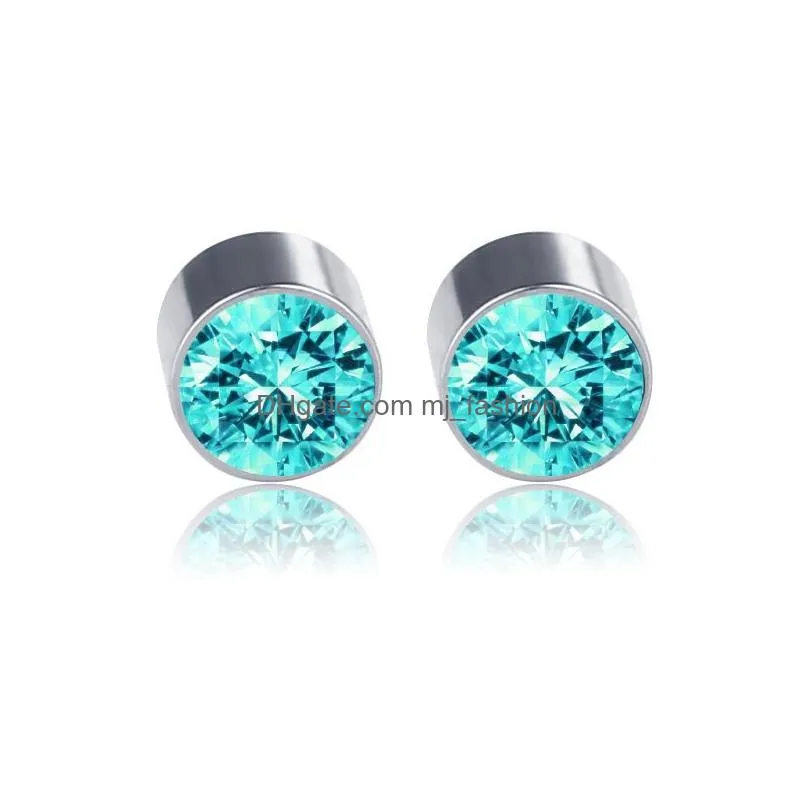 bulk stainless steel health magnetic stud clip on earrings for men women crystal punk hypoallergenic no pierced hole ear cuff jewelry