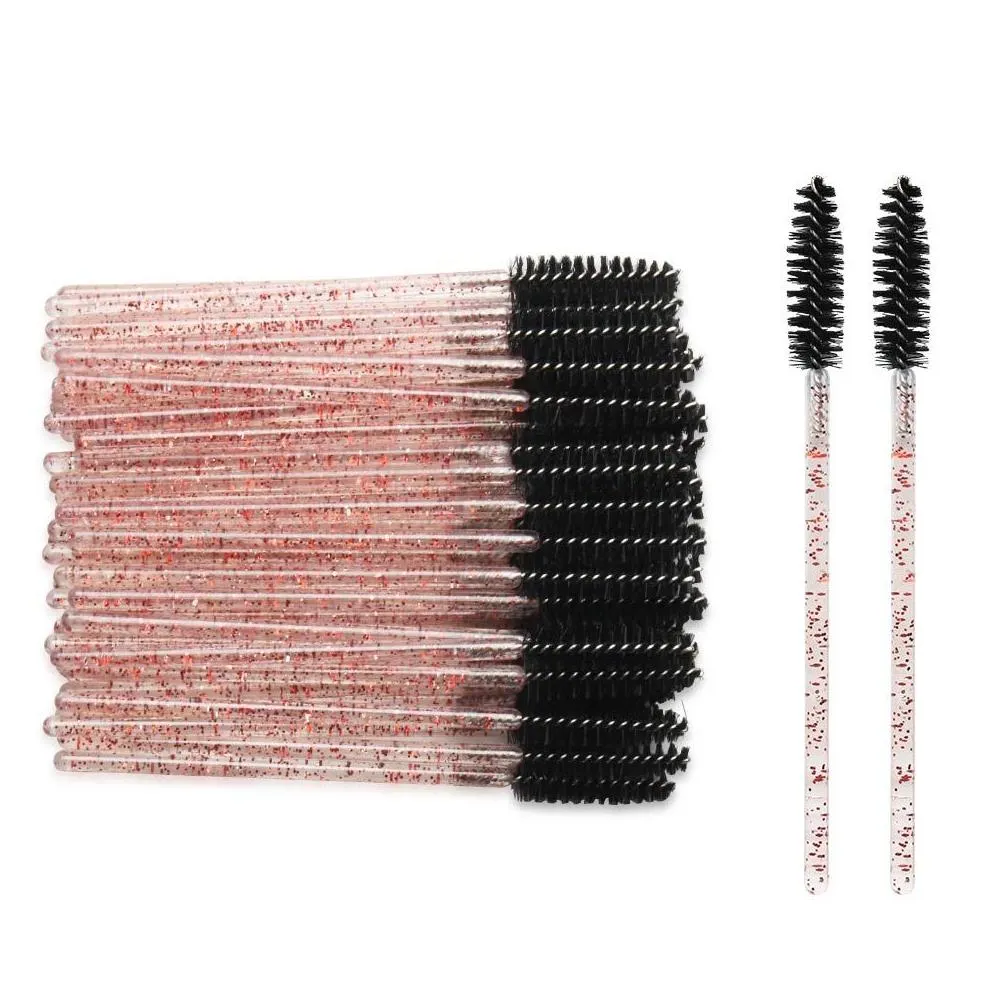 1000pcs disposable crystal eyelash brush mascara wands applicator grafting eyelash curling beauty makeup tool eye lash brush