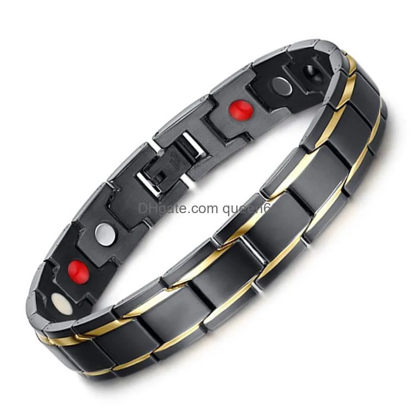 316l stainless steel health energy bracelet men s titanium steel bio magnetic therapy power womens bangle for couple fashion jewelry