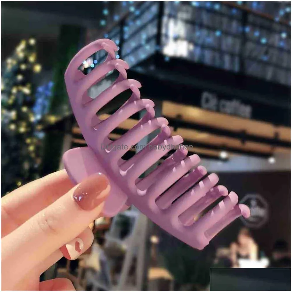 solid colors grils large shower hair clip fashion childrens gril hair claws hairpin christmas headdress korean plastic hair accessory