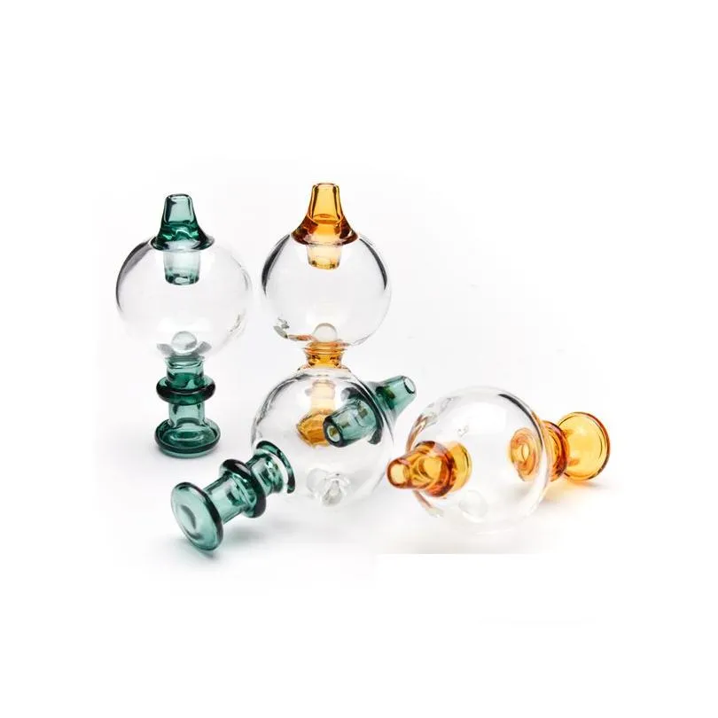 glass bubble carb cap and bead can spin fit 25mm quartz banger smoke caps with hole